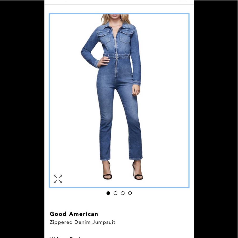 Good American Exposed Zip Denim Jumpsuit